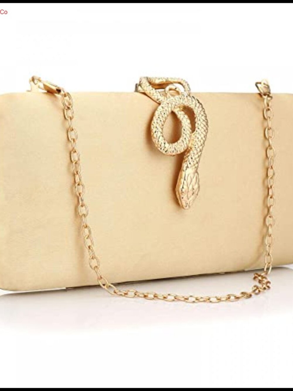 Snakeskin Clutch Evening Bag with Detachable Chain Crossbody Purse